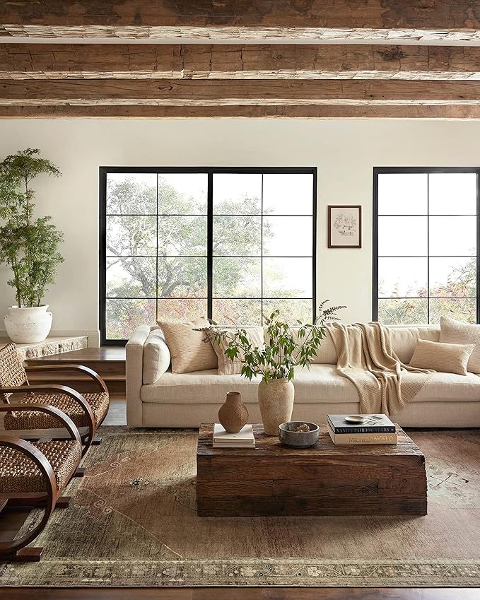 Loloi Magnolia Home by Joanna Gaines Sinclair Collection SIN-06 Clay/Tobacco 2'-0" x 5'-0", .25" Pile Height, Machine Washable, Accent Rug