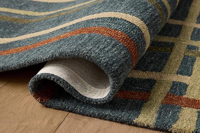 Loloi Magnolia Home by Joanna Gaines Waylon Collection WAY-01 Denim/Multi 5'-0" x 7'-6" Area Rug