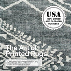 ReaLife Rugs Machine Washable Area Rug Runner - Living Room Bedroom Bathroom Kitchen Entryway Office - Padded Low Pile Stain Resistant Premium - Moroccan Diamond Tribal - Jax - Gray 2'6" x 6'