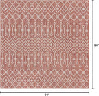 Unique Loom Outdoor Trellis Collection Area Rug - Tribal Trellis (7' 10" Square, Rust Red/ Ivory)