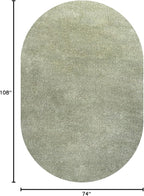 Eyely UES100O-6OV Supersoft Haze Solid Low-Pile Indoor Area Rug, Coastal, Bohemian, Minimalist, Classic, Casual for Bedroom,Kitchen,Living Room,Non Shedding,Easy-Washing, Green, 6 X 9 Oval