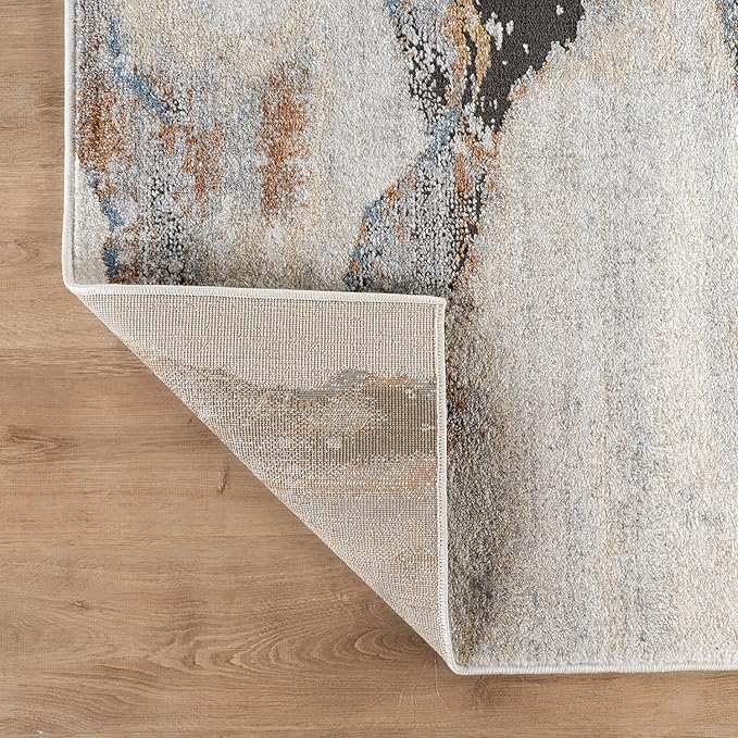 Rugshop Contemporary Gray Striated Area Rug Durable, Kid & Pet Friendly 2' 3" x 12' Runner Ideal for Hallway, Kitchen, Entryway, or Behind The Sofa