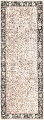 Keen Home Design 2x10 Rug - Machine Washable Runner Rug with Non-Slip Backing, Ideal for Hallway, Entryway, Kitchen, Laundry Room - Vintage, Easy Clean, Durable, Low Pile - (2'6" x 10')