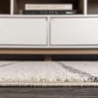 JONATHAN Y Williamsburg Minimalist Stripe Cream/Gray Indoor Area Rug, 4x6, Contemporary, Modern, Easy-Cleaning for Living Room, Bedroom, Kitchen, Pet Friendly, Non-Shedding (MOH201A-4)