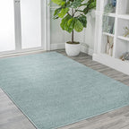 JONATHAN Y Haze Solid Low-Pile Aqua Blue Indoor Area Rug 10x14, Coastal,Bohemian,Minimalist,Classic, Easy-Cleaning for Living Room,Bedroom,Kitchen,Pet Friendly,Non-Shedding (SEU100S-14)