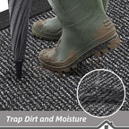 BEQHAUSE Indoor Door Mat 24" x 36", Dirt Trapper Door Mats Non-Slip Entryway Rugs Washable, Resist Dirt Absorbent Welcome Mat, Low Profile Floor Mats for Front Back Door and Entryway, Charcoal