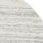 SAFAVIEH Adirondack Collection Area Rug - 4' Round, Ivory & Silver, Modern Ombre Design, Non Shedding & Easy to Clean, Ideal for Living Room, Bedroom, Office, Dining Space (ADR113B)