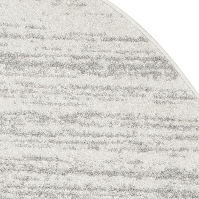 SAFAVIEH Adirondack Collection Area Rug - 4' Round, Ivory & Silver, Modern Ombre Design, Non Shedding & Easy to Clean, Ideal for Living Room, Bedroom, Office, Dining Space (ADR113B)