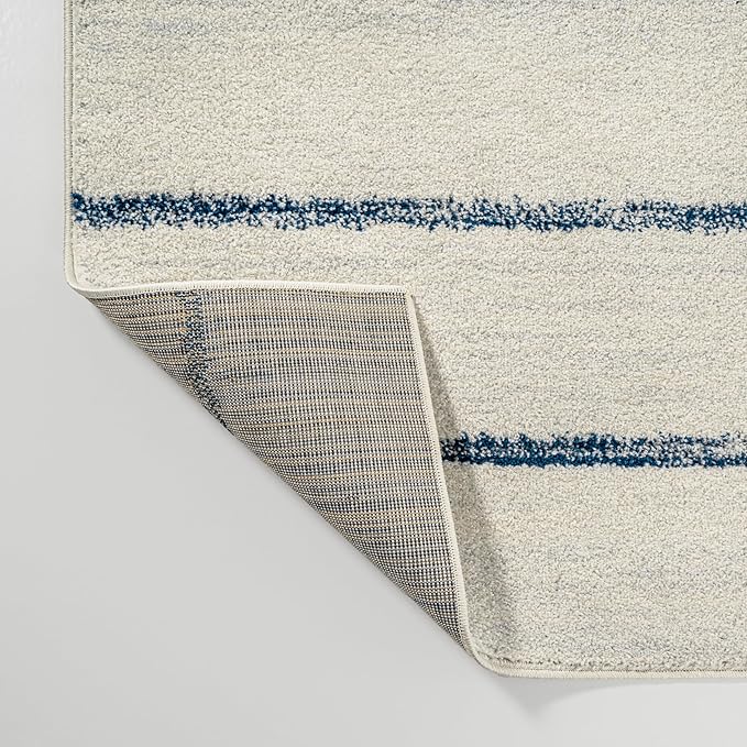 JONATHAN Y Williamsburg Minimalist Stripe Cream/Navy Indoor Area Rug, 5x8, Contemporary, Modern, Easy-Cleaning for Living Room, Bedroom, Kitchen, Pet Friendly, Non-Shedding (MOH201E-5)