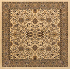 Unique Loom Sialk Hill Collection Area Rug - Washington (8' Square Ivory/Black)