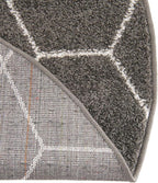 Unique Loom Trellis Frieze Collection Area Rug - Geometric (10' Round Dark Gray/Ivory)