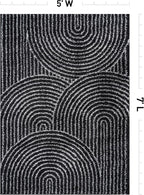 Rugshop Circles Arch Shag Area Rug Anthracite Dark Gray 5' x 7' Great for Bedrooms, Living Rooms, or Under Coffee Tables