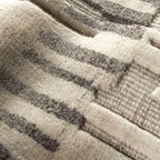 Dash & Albert Hicks Natural Hand Knotted Wool Rug, 7.5 X 9.5 Feet, Ivory Geometric Pattern - Premium Luxury Hotel Quality Soft Breathable Hypoallergenic Machine Washable Easy Care All Season