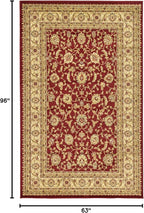 Unique Loom Voyage Collection Traditional Oriental Classic Intricate Design Area Rug (5' 0 x 8' 0 Rectangular, Red/Gold)