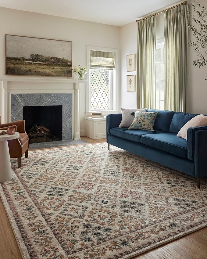 Loloi Rifle Paper Co. Laurel Collection LAU-04 Cream/Multi 2'-8" x 8' Runner Rug