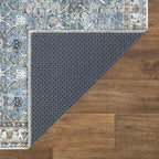 Bloom Rugs Washable Non-Slip 9' x 12' Rug - Blue/Beige Traditional Area Rug for Living Room, Bedroom, Dining Room, and Kitchen - Exact Size: 9' x 12'