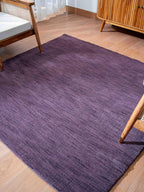 Rugsotic Carpets Hand Knotted Loom Wool ECO-Friendly Area Rugs - 10'x10', Square, Purple Color, Solid Plain Design, High Pile Handmade Anti Skid Area Rugs for Living Room, Bed Room (L00111)