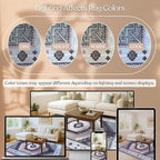 Fame Living Washable Area Rug. Modern Farmhouse. Vintage. Turkish. Bohemian. Distressed. Oriental. Traditional. Rugs for Living Room. Dining. Bedroom. Office. Entryway. (856BlckGry, 7'5" x 9'8")