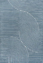 JONATHAN Y Hallie High-Low Curve Dark Blue/Cream 4x6 Indoor/Outdoor Area Rug, Minimalist Geometric, Pet Friendly, for Patio, Backyard, Living Room, Bedroom, Office, Hose-Washable (SCN100C-4)