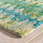 Dash and Albert Paint Chip Wool Area Rug - 6' x 9' Moss Graphic Hand Micro Hooked Accent Rug - Durable, High Traffic Areas Hallway, Living Room, Stairs