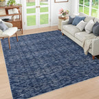 RUGSREAL Solid Rug 4x6 Small Bedroom Rug Machine Washable Area Rug Soft Low-Pile Modern Contemporary Dining Room Area Rug Non-Slip Throw Indoor Carpet for Living Room Bedroom Kids Room, 4' x 6' Blue