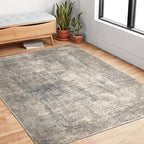 Loloi Teagan Collection TEA-05 Denim/Slate 6'-7" x 9'-2" Area Rug, Large, Soft Neutral Rug, High-Traffic for Living Room, Bedroom, Home Office, Dining Area