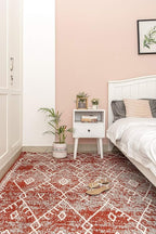 Furnish my Place Trellis Pattern Rug - 5 ft. x 8 ft, Rust, Bohemian Rug with Transitional Design
