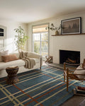 Loloi Magnolia Home by Joanna Gaines Waylon Collection WAY-01 Denim/Multi 2'-6" x 9'-9" Runner Rug