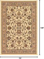 Unique Loom Sialk Hill Collection Area Rug - Washington (6' 1" x 9' Rectangle Ivory/Black)