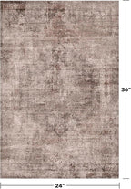 2x3 Small Rugs for Entryway, Rustic Brown Washable Non Slip Throw Rugs for Kitchen, Bathroom, Farmhouse Medallion Abstract Indoor Décor, Stain Resistant Carpet