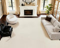 ANSSO Wool Rugs 8x10 for Living Room,80% Merino Wool and 20% Cotton Soft Tufted Area Rug with Cotton Non-Slip Backing,Large Area Rug for Bedroom Bedroom, Dining and Home Office (Cream White)