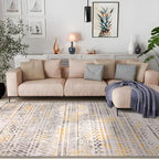 Rugshop Geometric Boho Area Rug – Warm Yellow Tribal Pattern, Perfect for Living Room, Bedroom, Dining Room, 5x7