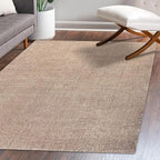 Eyely UES100G-4 Supersoft Haze Solid Low-Pile Indoor Area Rug Casual;Contemporary;Solid;Traditional, Bedroom, Kitchen, Living Room, Easy-Cleaning, Non-Shedding, 4 X 6, Beige