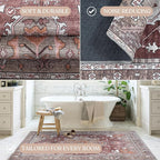 Washable Area Rug. Modern Farmhouse. Vintage. Turkish. Bohemian. Distressed. Oriental. Traditional. Rugs for Living Room. Dining. Bedroom. Office. Entryway. Foyer. (857RB, 2'5" x 4'9")