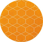 Unique Loom Trellis Frieze Collection Area Rug - Geometric (8' Round, Orange/ Ivory)