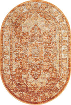 Unique Loom Isabella Collection Area Rug - Adjani (4' 1" x 6' 1" Oval, Rust Red/ Black)