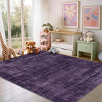 Kokia Abstract Area Rugs Washable Indoor 6x9 Rug Boho Distressed Retro Low Pile Non-Slip Non-Shedding Carpet Bedroom Living Room Dining Room, Purple Rug, Oslo Dusty