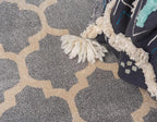 Rugs.com Lattice Collection Rug – 5' x 8' Light Gray Medium Rug Perfect for Bedrooms, Dining Rooms, Living Rooms