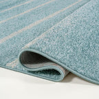 JONATHAN Y Williamsburg Minimalist Stripe Turquoise/Cream Indoor Area Rug, 4x6, Contemporary, Modern, Easy-Cleaning for Living Room, Bedroom, Kitchen, Pet Friendly, Non-Shedding (MOH201B-4)