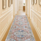 Washable Area Rug. Modern Farmhouse. Vintage. Turkish. Bohemian. Distressed. Oriental. Traditional. Rugs for Living Room. Dining. Bedroom. Office. Entryway. Foyer. (858RM, 2'5" x 6'5")