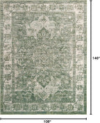 Unique Loom Isabella Collection Area Rug - Adjani (9'x 12' 2" Rectangle, Green/ Ivory)