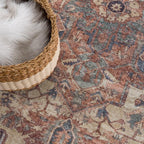 Bloom Rugs Washable Non-Slip 10x14 Rug - Beige/Terracotta Traditional Oriental Area Rug for Living Room, Bedroom, Dining Room, and Kitchen - Exact Size: 10' x 14'