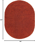 Unique Loom Solid Shag Collection Area Rug (7' 10" x 10' Oval, Terracotta)