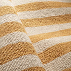 Dash & Albert Silas Stripe Gold Hand Micro Hooked Wool Rug, 3 X 5 Feet, Yellow/Orange Stripe Pattern - Premium Luxury Hotel Quality Soft Breathable Hypoallergenic Machine Washable Easy Care All