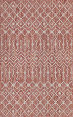 Unique Loom Outdoor Trellis Collection Area Rug - Tribal Trellis (3' 3" x 5' 3" Rectangle, Rust Red/ Ivory)