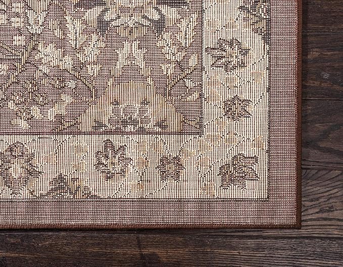 Unique Loom Espahan Collection Area Rug - Cape Cod (6' 1" x 9' Rectangle, Brown/ Beige)