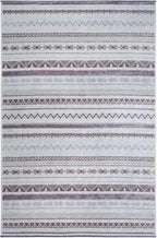 Alfa Rich 7x10 Gray Off White Washable Area Rugs for Living Room Bedroom Kitchen Decor Cotton Rug