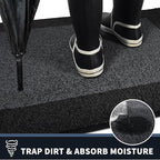 PURRUGS Dirt Trapping Door Mat 24" x 36", Non-Slip/Skid Machine Washable Entryway Rug, Shoes Scraper, Throw Rug, Super Absorbent Area Rug for Muddy Wet Shoes and Paws, Bluish Grey & Charcoal