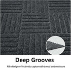 jxgzyy Commercial Front Door Mat 3'11" x 2'8", Non-Slip Indoor Outdoor Doormat, Heavy Duty Runner Rug for Entrance, Porch, Patio, Garage, High Traffic Area, Dark Grey