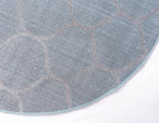 Rugs.com Lattice Frieze Collection Rug – 4' Round Light Blue Medium Rug Perfect for Kitchens, Dining Rooms